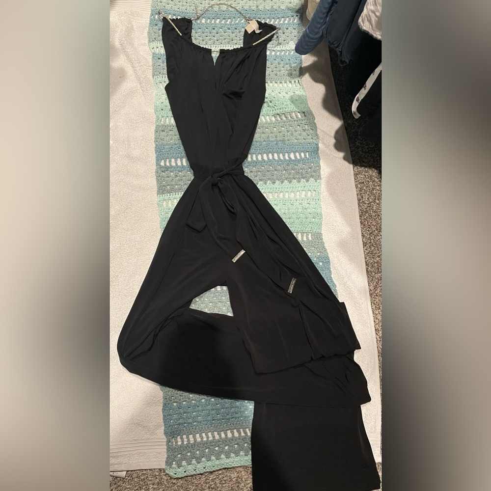 EUC Authentic Black MK maxi dress with gold accent